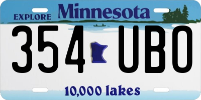 MN license plate 354UBO