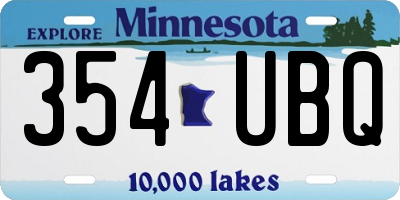 MN license plate 354UBQ