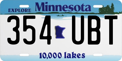 MN license plate 354UBT