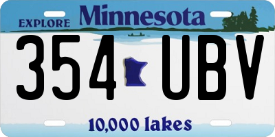 MN license plate 354UBV