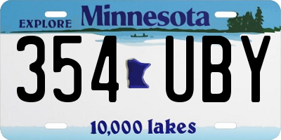 MN license plate 354UBY
