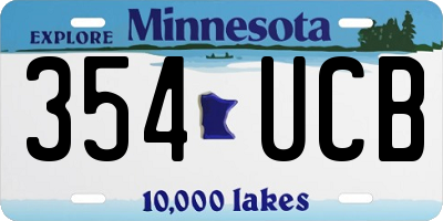 MN license plate 354UCB