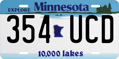 MN license plate 354UCD