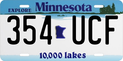 MN license plate 354UCF