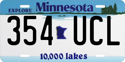 MN license plate 354UCL