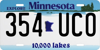 MN license plate 354UCO