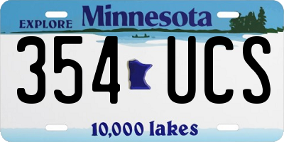 MN license plate 354UCS