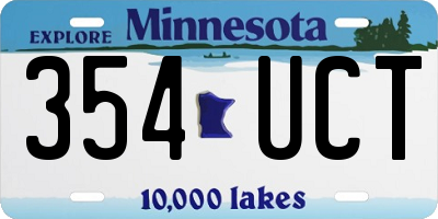 MN license plate 354UCT