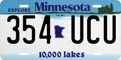 MN license plate 354UCU