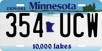 MN license plate 354UCW