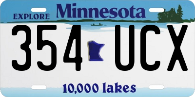 MN license plate 354UCX