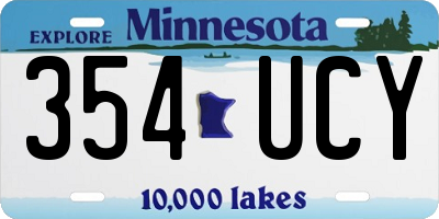 MN license plate 354UCY