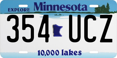 MN license plate 354UCZ