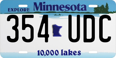 MN license plate 354UDC