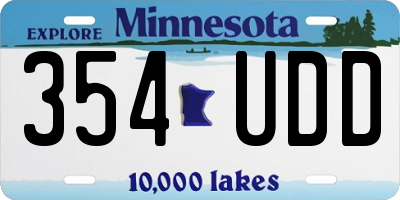 MN license plate 354UDD