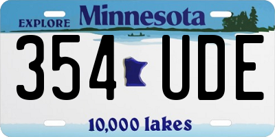 MN license plate 354UDE