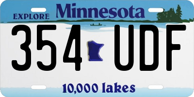 MN license plate 354UDF