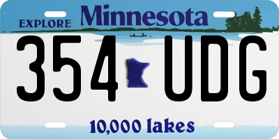 MN license plate 354UDG