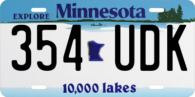MN license plate 354UDK