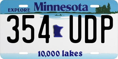 MN license plate 354UDP