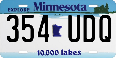 MN license plate 354UDQ