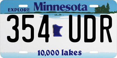 MN license plate 354UDR