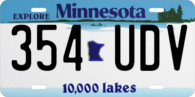 MN license plate 354UDV