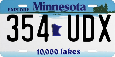 MN license plate 354UDX