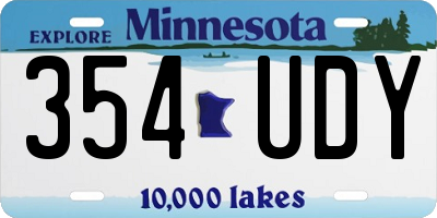 MN license plate 354UDY