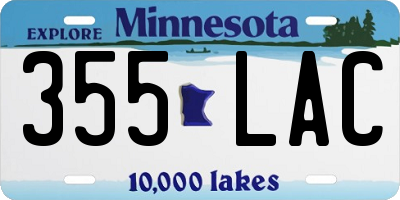 MN license plate 355LAC