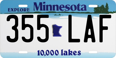 MN license plate 355LAF