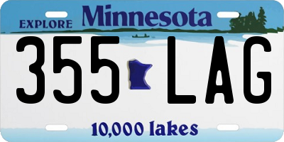 MN license plate 355LAG