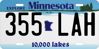 MN license plate 355LAH