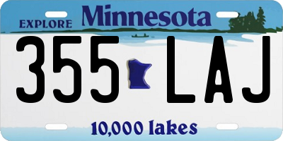 MN license plate 355LAJ