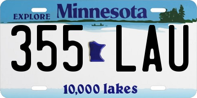 MN license plate 355LAU