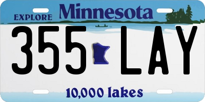MN license plate 355LAY