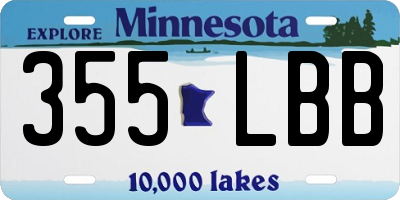 MN license plate 355LBB