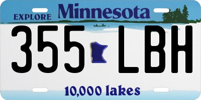 MN license plate 355LBH