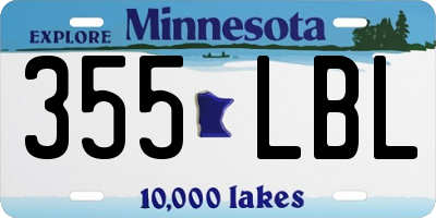MN license plate 355LBL