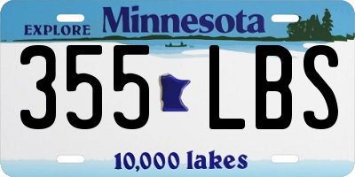MN license plate 355LBS