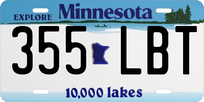 MN license plate 355LBT