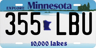 MN license plate 355LBU