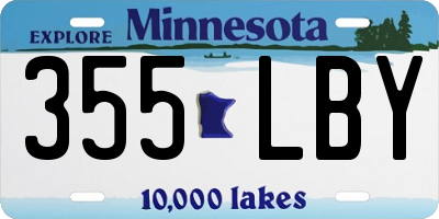 MN license plate 355LBY