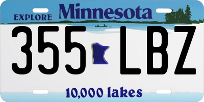 MN license plate 355LBZ