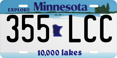 MN license plate 355LCC