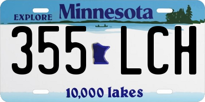 MN license plate 355LCH