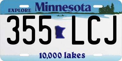 MN license plate 355LCJ