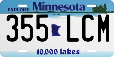 MN license plate 355LCM