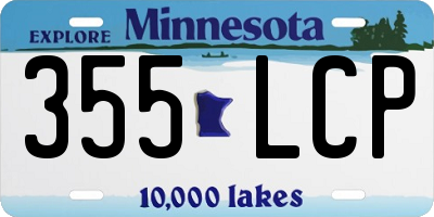 MN license plate 355LCP