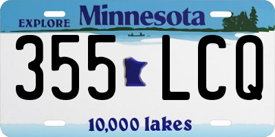 MN license plate 355LCQ